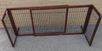 Foldable Pet or Baby gate with a Wooden Frame and Wire Mesh Panels