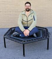 BELLICON Hexagonal Jumping Fitness Trampoline W/O Brace Bar, 47" &times; 14" Tall, Mike Used For Scale