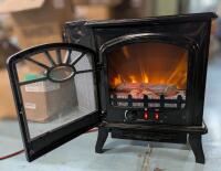 DECORFLAME Electric Stove - 1500W - 100/120 V - Gloss Black, QC212-GBKP, 17.5" &times; 19.75" &times; 20.5", Tested For Power, Broken Handle