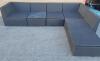 Grey Wicker Style 6pcs. L-Shape Outdoor Patio Furniture Couch w/17 Cushions . Good Condition . Tracy for Scale - 5