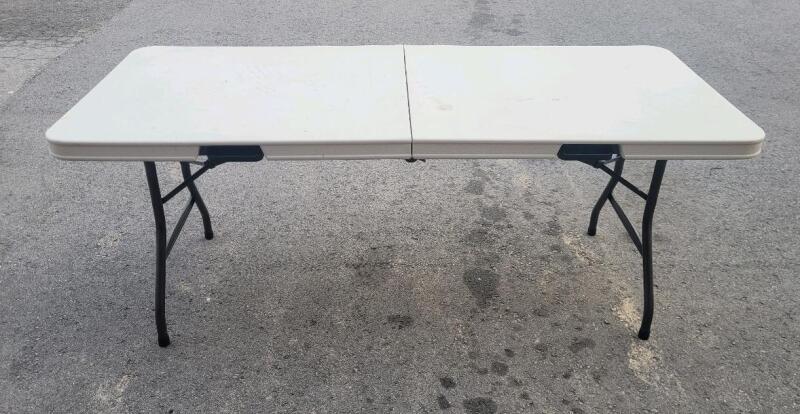 Elite Home 6ft. Folding Table w/Carry Handle .