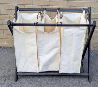 Greenway Deluxe Steel Triple Laundry Sorter in Very Good Condition (See Photos For Measurements)