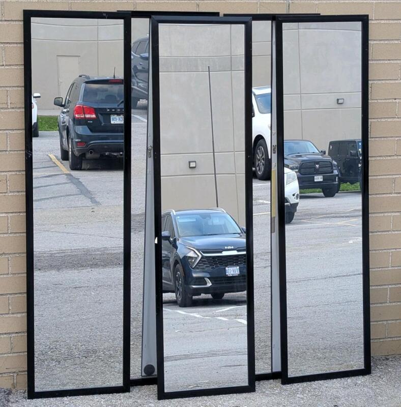 5&sect; Black-Framed Wall/Floor Mirrors, 13.3" &times; 49.8" Each, Some Adhesive Backing, Not All Have Wires