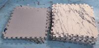 16 Interlocking Floor Mats in 2 Designs : 21" &times; 21" Each, Sone Have Writing