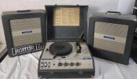 Vintage Califone 1925 Portable 4-Speed Turntable Record Player & Matching Speaker Combo . Tested Working
