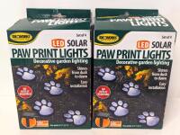 2 Sets of 8 LED SOLAR PAW PRINT LIGHTS Decorative Garden Lighting, Paw Prints 3&frac12;" &times; 3&frac12;"