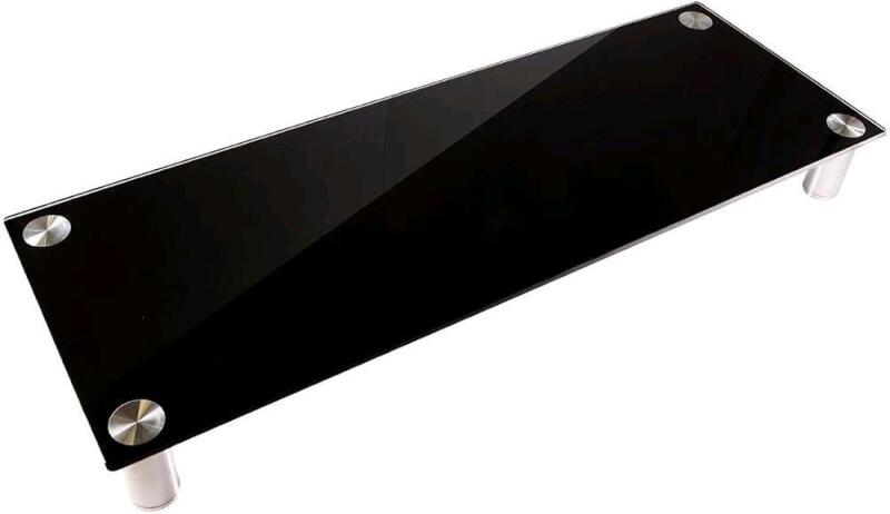 As New Monoprice Large Multimedia Desktop Stand, Black Glass 30.8" x 11.0"