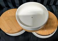 3 New Flower Planters with Lids 6.25" Across.