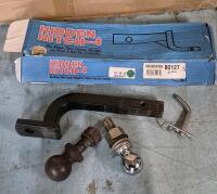 Hidden Hitch Ball Mount (Drawbar) 13 5" Long with Trailer Hitch Balls