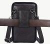 Men's Genuine Leather Sling Bag Belt Pack Top Grain Leather Top Waist Pack Black<br/>Approximately 5 x 8&rsquo;&rsquo; Stock photos added - 2