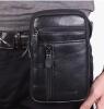 Men's Genuine Leather Sling Bag Belt Pack Top Grain Leather Top Waist Pack Black<br/>Approximately 5 x 8&rsquo;&rsquo; Stock photos added - 4