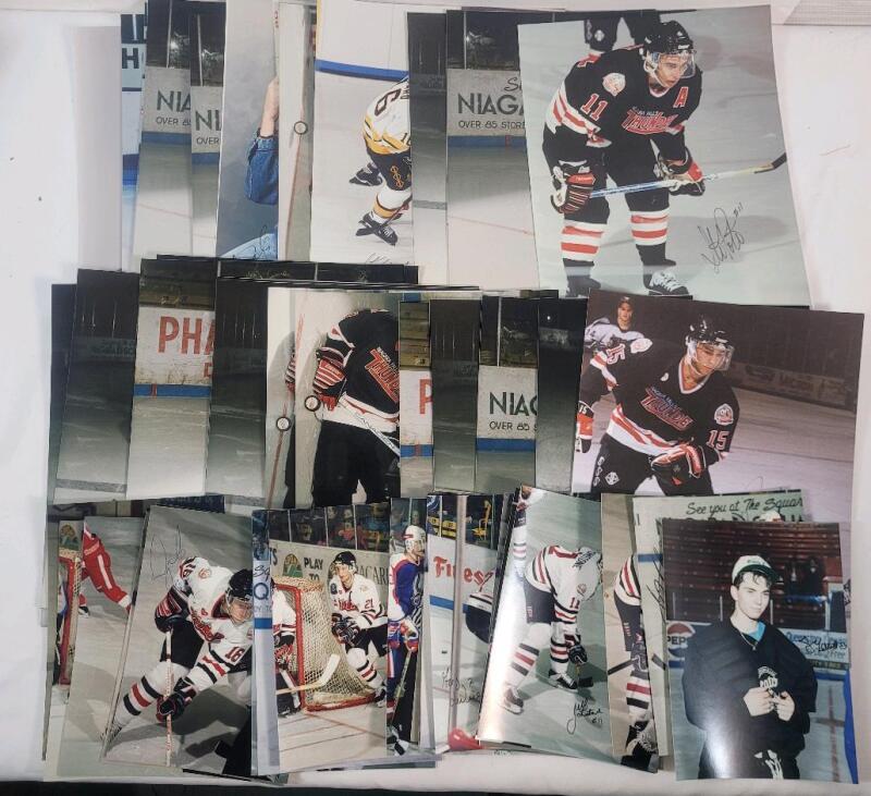 OHL Hockey Niagara Falls Thunder Autographed Photos . Various Players & Years . 40+ Photos with 30+ Autographs . Measures 5"&times;7" & 8"&times;10"
