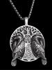 Retro Nordic Mythology Viking Raven Tree of Life Pendant Necklace Odin Huginn and Muninn Necklace Pendant 1.5&rsquo;&rsquo; Chain 22&rsquo;&rsquo; - 2