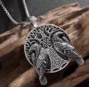 Retro Nordic Mythology Viking Raven Tree of Life Pendant Necklace Odin Huginn and Muninn Necklace Pendant 1.5&rsquo;&rsquo; Chain 22&rsquo;&rsquo; - 3