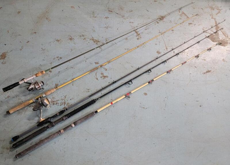 Five (5) Fishing Rods - Two (2) Have Reels