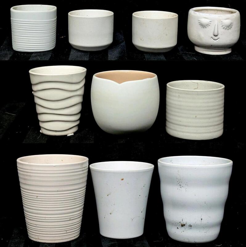 Assorted Ceramic Plant Pots & Small Nespresso Cups-Turned Plant Pots, Up to 5.5" Tall, No Chips or Cracks