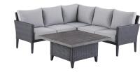 New CANVAS Renfrew Square Outdoor Patio Conversation Dining Set w/UV-Resistant Cushions, 3-pc. Retails for 1500.