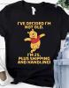 New Size Large Disney Officially Licensed Winnie-the-Pooh "I'm Not Old... I'm 25, Plus Shipping and Handling&rsquo;&rsquo; T-Shirt Iconic Pooh Bear Graphic (Black/Yellow Print) 100% Pre Shrunk Cotton Stock photos added Unisex