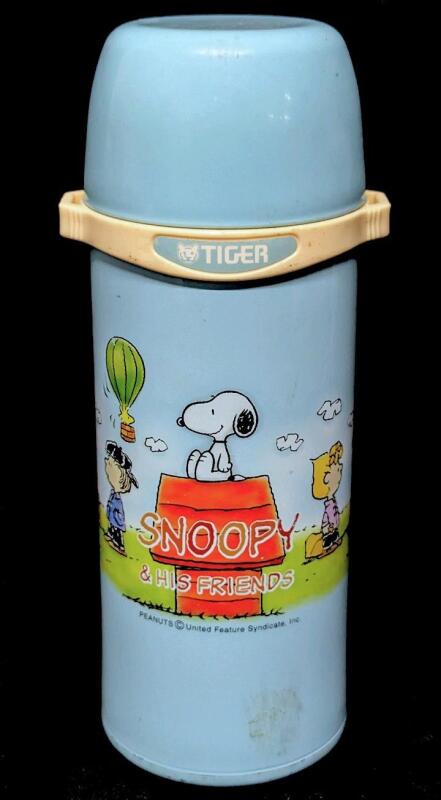 Vintage Tiger Japan SNOOPY AND HIS FRIENDS 0.75L Thermos Bottle. MBE-080Z/0.75L, 7305-02417, Clean Inside, Light Wear To Bottom Rim
