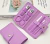 New Light Purple Premium Stainless Steel Nail Clipper Set Travel Size in button clasp Holder Stock photos added approximately 4 x 2.5&rsquo;&rsquo; closed - 5