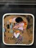 Gorgeously Framed GUSTAV KLIMT Porcelain Tile Quartet, Tiles 3.75" &times; 3.75", Frame 28" &times; 14.5" - 3