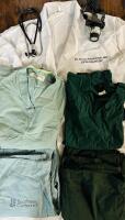 Men&rsquo;s Medium &ldquo;Dr. Howie Feltersnatch, MD&rdquo; Doctor Costume, Includes Doctor&rsquo;s Coat, 2 Pairs of Scrubs, Head Lamp, and Stethoscope