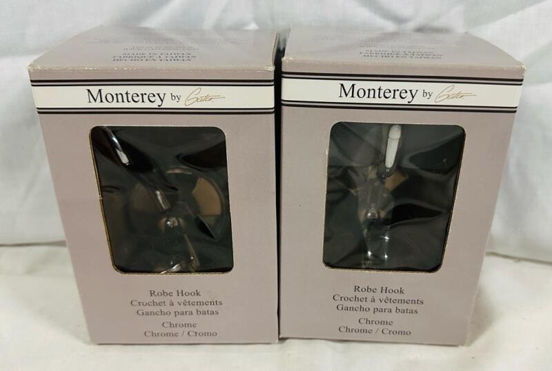 2 As-New Monterey Chrome Robe Hooks, 4.5&rdquo; Tall