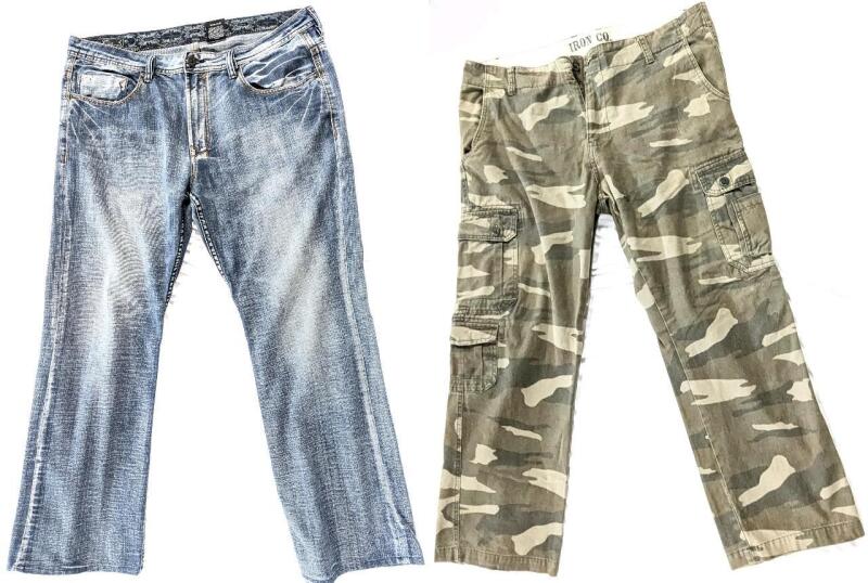Size 38&times;30 Men's IRON CO. Cargo Pants & Size 40 Men's BUFFALO David Bitton Cotton Blend Jeans
