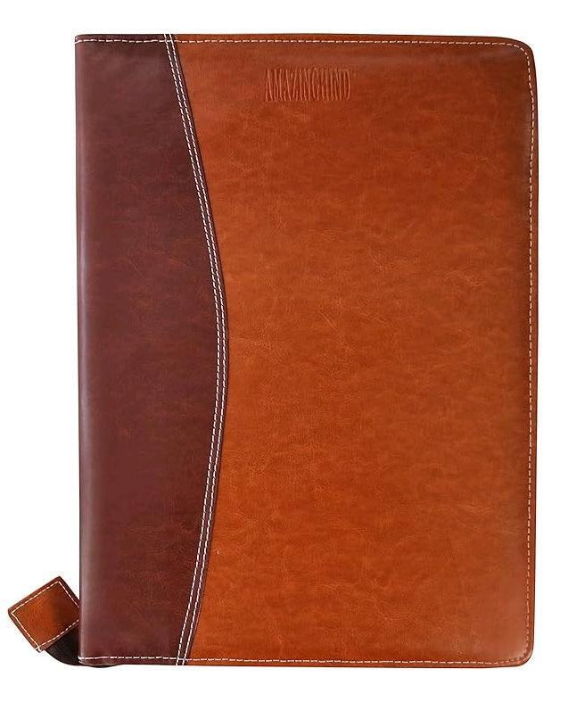 AmazingHind Premium Faux Leather File Folder with 20 Clear Sleeves - B4 Size. 16" Tall