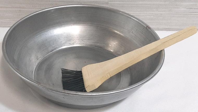 New Iron Bowl & Brush, Specifically For Henna Hand Marking | 7" Diameter