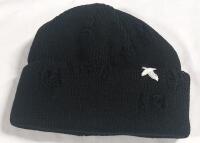New Black Stitched Beanie Hat