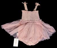New Size 18-24 Months CUTEY N COOLTY Twinkle Tulle Romper (Pink) 100% Cotton, H10387, Retails $48.99!