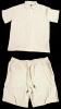 New Size Med Men's MANFINITY Knit Golf Shirt & Linen Blend Drawstring Shorts (30% Linen, 70% Viscose)