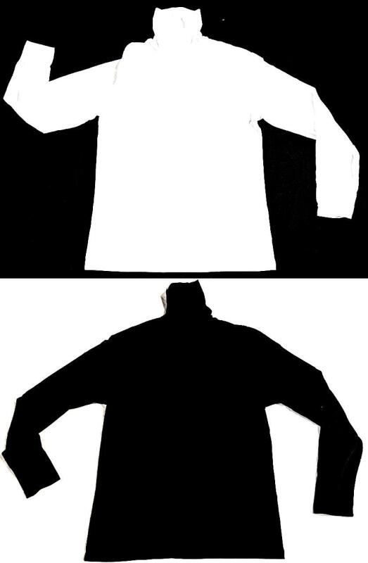 2 New Size Med Men's Long Sleeve Turtleneck Tops, Cotton Blend (65% Cotton, 35% Polyester)