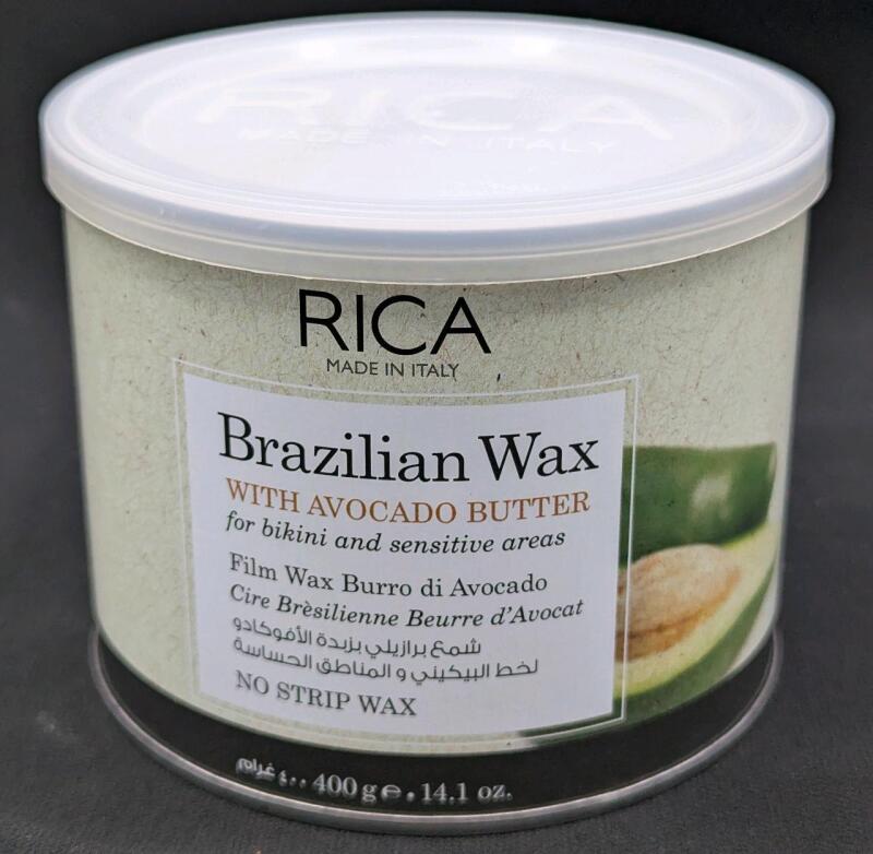New RICA Italy Brazilian No-Strip Wax with Avocado Butter for Bikini and Sensitive Areas, No Strip Wax 400g | EXP 02/2030