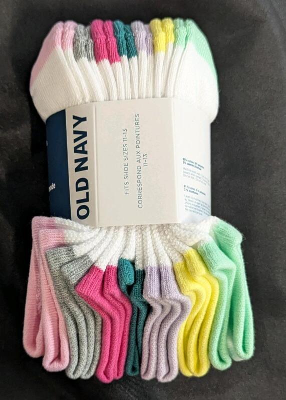 2 New Size Large Women's OLD NAVY Fitted Short Sleeve Tops & 7-Pack Size Small (11-13) Kids Fashion Socks