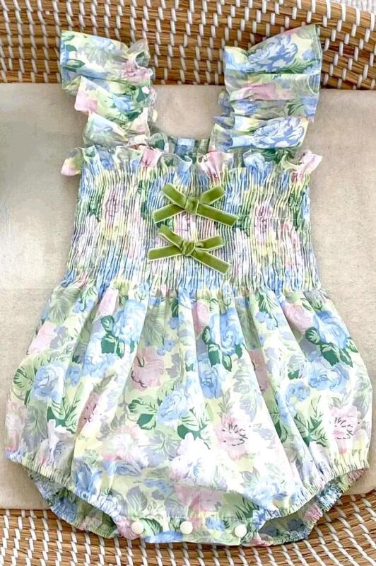 New Size 18-24 Months CUTEY N COOLTY Blossom Ruffle Romper, 100% Cotton, H10063, Retails $44.99!