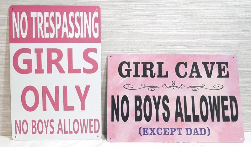 2 New Girls Only Metal Signs