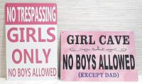2 New Girls Only Metal Signs