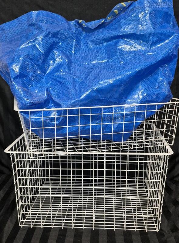 2 Wire Baskets & IKEA Bag