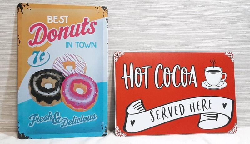 2 New Coffee Shop Metal Signs