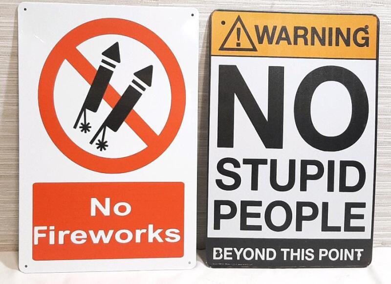 2 New Warning Metal Signs
