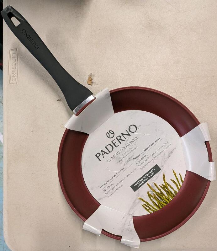 [As New with Minor Damage ] PADERNO Classic Non-Stick Frying Pan, PFOA-Free, Maroon, 10-in. Retails for $45.