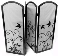 Curved Vines Metal 4-Panel Fireplace Screen, Each Panel 12" &times; 30.25"