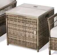 New - CANVAS Outdoor Patio / Balcony Fireplace Side Table , Grey . Retail $200 . Some Assembly Required