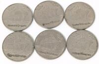 6 Vintage SITMAR CRUISES $1 Slot Machine Tokens, Cruise Shuttered in 1988, 1.5" Diameter Each