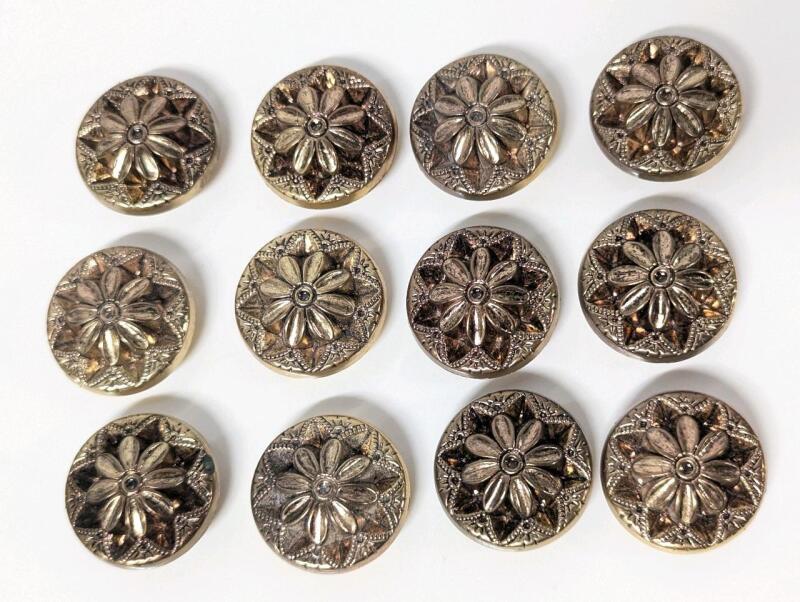 12 Vintage Button Covers for 0.75" Diameter Buttons