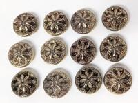 12 Vintage Button Covers for 0.75" Diameter Buttons