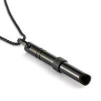 New Breathing Necklace for Anxiety Relief + Helps One Quit Smoking, With Textured Spinning Ring For Fidgeting, Pendant Tube 2.4" on 24" Chain