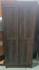 Modern Dark Wood 2-Door 3-Shelf Cabinet . Measures 31.5"&times;72"&times;15 &frac14;"